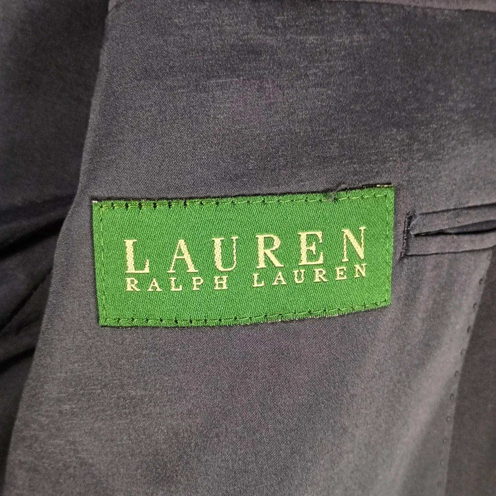Lauren Ralph Lauren 39R Mens Navy Blue Wool Gold Button Blazer